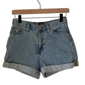 BDG - High Rise Mom Jean Shorts - Blue Denim Light Wash